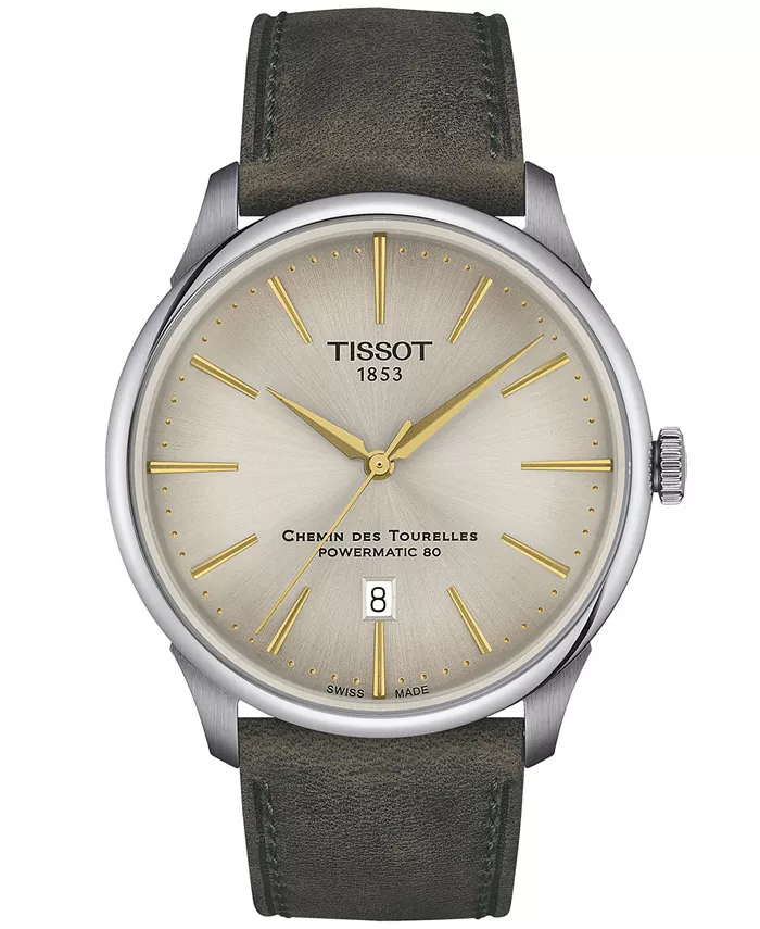 Мужские автоматические швейцарские часы Chemin des Tourelles Powermatic 80 с зеленым кожаным ремешком, 42 мм Tissot
Мужские автоматические швейцарские часы Chemin des Tourelles Powermatic 80 с зеленым кожаным ремешком, 42 мм Tissot