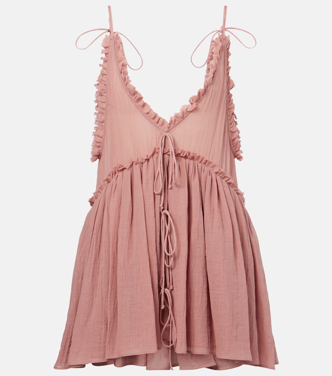 Мини-платье из хлопкового газа с рюшами The Attico, Terracotta
Мини-платье из хлопкового газа с рюшами The Attico, Terracotta