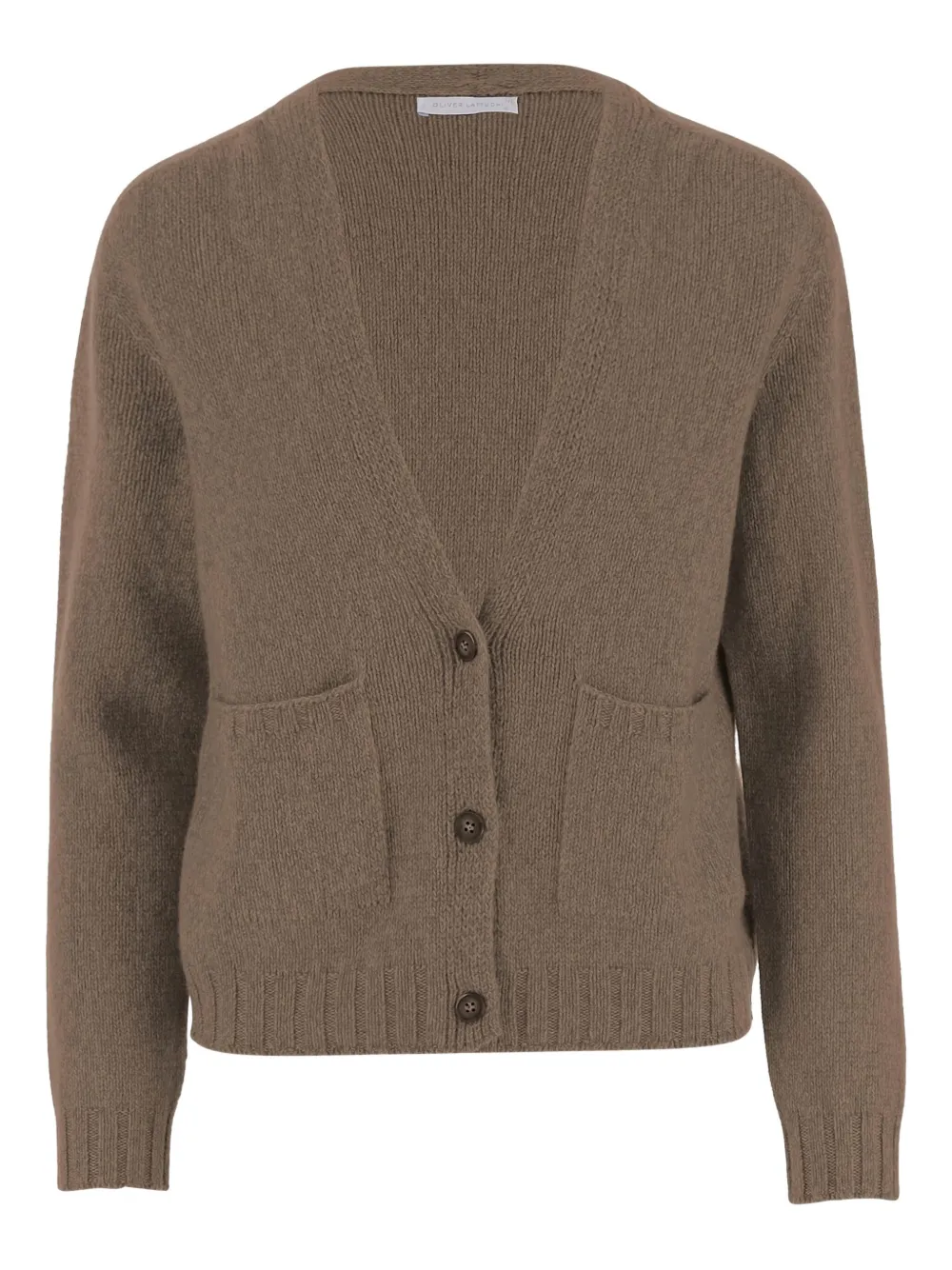 Кашемировый кардиган с V-образным вырезом OLIVER LATTUGHI, коричневый 
Кашемировый кардиган с V-образным вырезом OLIVER LATTUGHI, коричневый