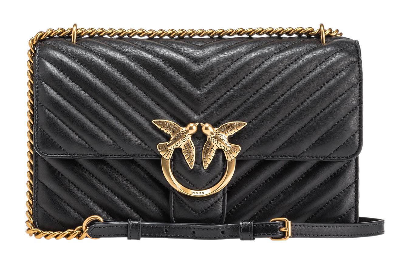 Сумка через плечо из кожи наппа, повседневная женская черная PINKO
Сумка через плечо из кожи наппа, повседневная женская черная PINKO