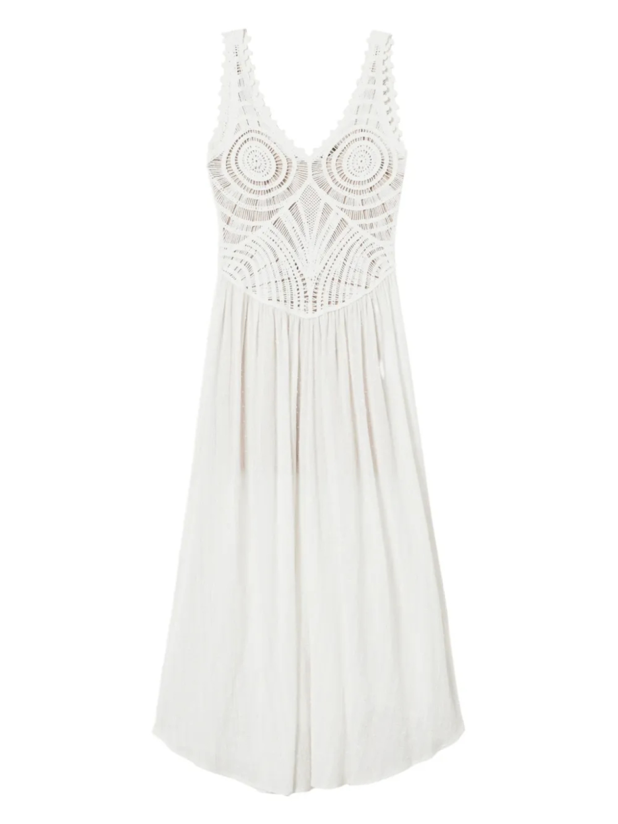 Платье макси, связанное крючком TWINSET, белый
Платье макси, связанное крючком TWINSET, белый