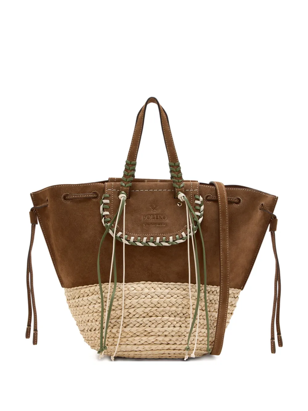 Сумка-тоут из замши с плетеной отделкой CUBA LAB, коричневый
Сумка-тоут из замши с плетеной отделкой CUBA LAB, коричневый