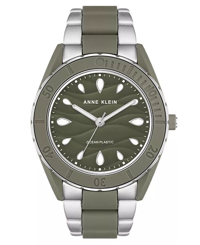Женские кварцевые часы с тремя стрелками, серебристого и оливково-зеленого цвета, с пластиковым браслетом Solar Oceanwork, 38,5 мм Anne Klein
Женские кварцевые часы с тремя стрелками, серебристого и оливково-зеленого цвета, с пластиковым браслетом Solar Oceanwork, 38,5 мм Anne Klein