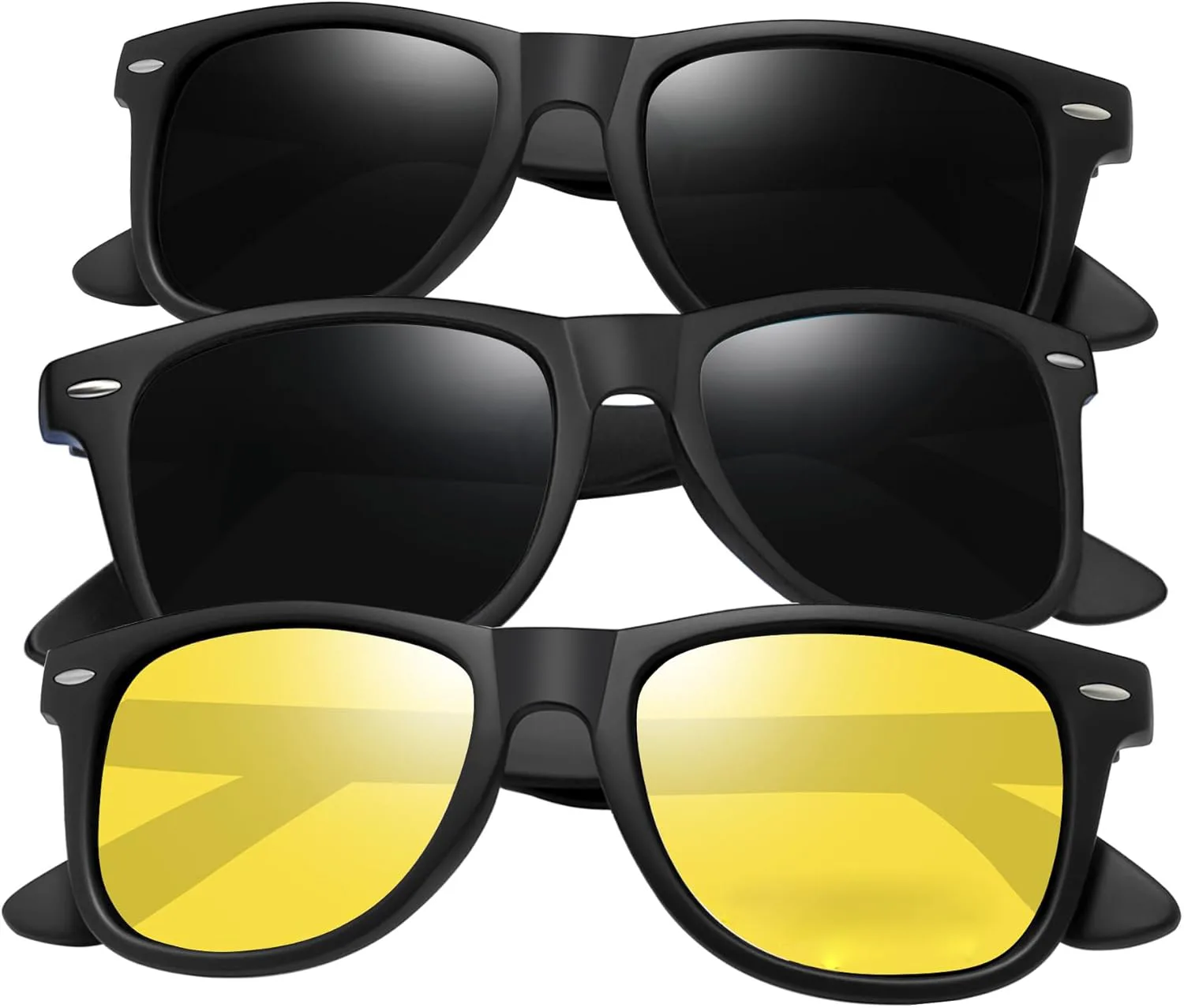 Набор из 3 квадратных солнцезащитных очков Joopin с поляризацией и защитой от УФ-излучения. Модные солнцезащитные очки для женщин и мужчин, H03-black + Black + Yellow
Набор из 3 квадратных солнцезащитных очков Joopin с поляризацией и защитой от УФ-излучения. Модные солнцезащитные очки для женщин и мужчин, H03-black + Black + Yellow