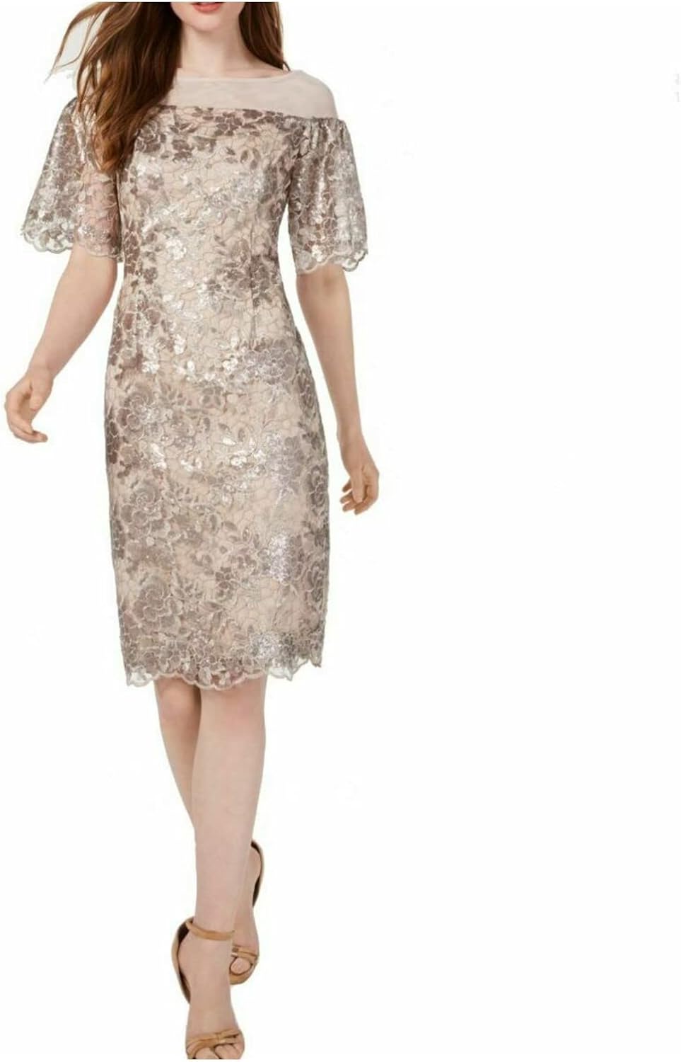Женское платье-футляр Calvin Klein с короткими рукавами, кружевом и рукавами-крылышками, Khaki/Nude
Женское платье-футляр Calvin Klein с короткими рукавами, кружевом и рукавами-крылышками, Khaki/Nude
