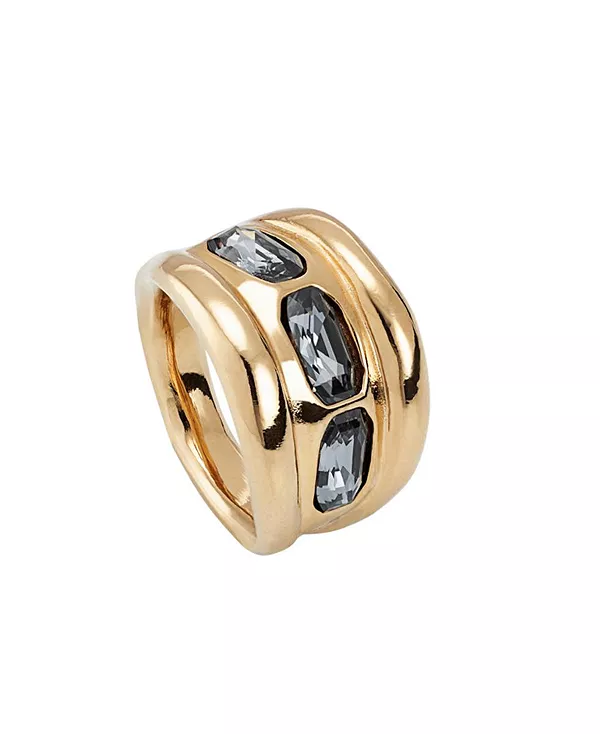 Кольцо из металлического сплава с тремя гранями серого кристалла Unode50, gold
Кольцо из металлического сплава с тремя гранями серого кристалла Unode50, gold