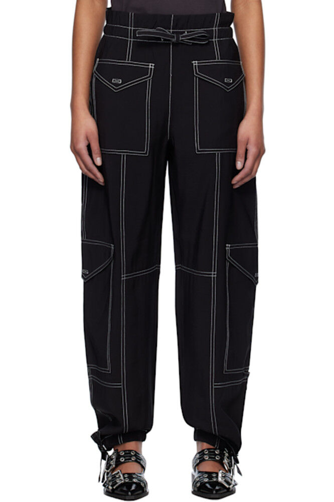 Черные легкие брюки с карманами GANNI
Черные легкие брюки с карманами GANNI