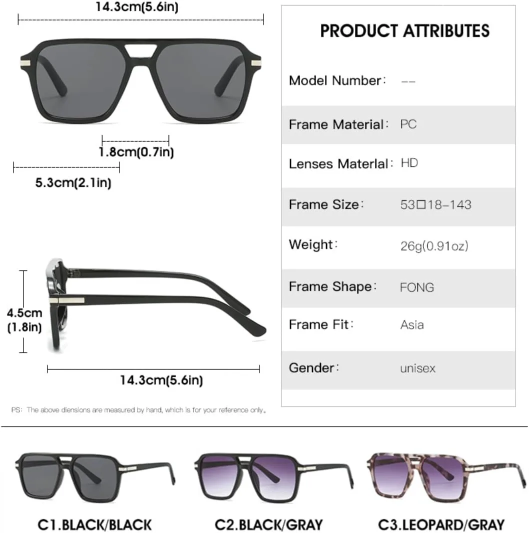 Роскошные солнцезащитные очки большого размера для женщин и мужчин в винтажном панк-стиле, с крупной оправой и двойной перемычкой (черно-серые) TVTBBVV, Black Gray
Роскошные солнцезащитные очки большого размера для женщин и мужчин в винтажном панк-стиле, с крупной оправой и двойной перемычкой (черно-серые) TVTBBVV, Black Gray