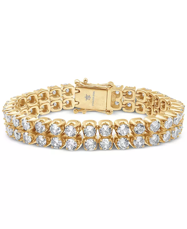 Мужской теннисный браслет с двумя рядами кубических цирконий в золотистом оттенке Blackjack, gold-tone
Мужской теннисный браслет с двумя рядами кубических цирконий в золотистом оттенке Blackjack, gold-tone
