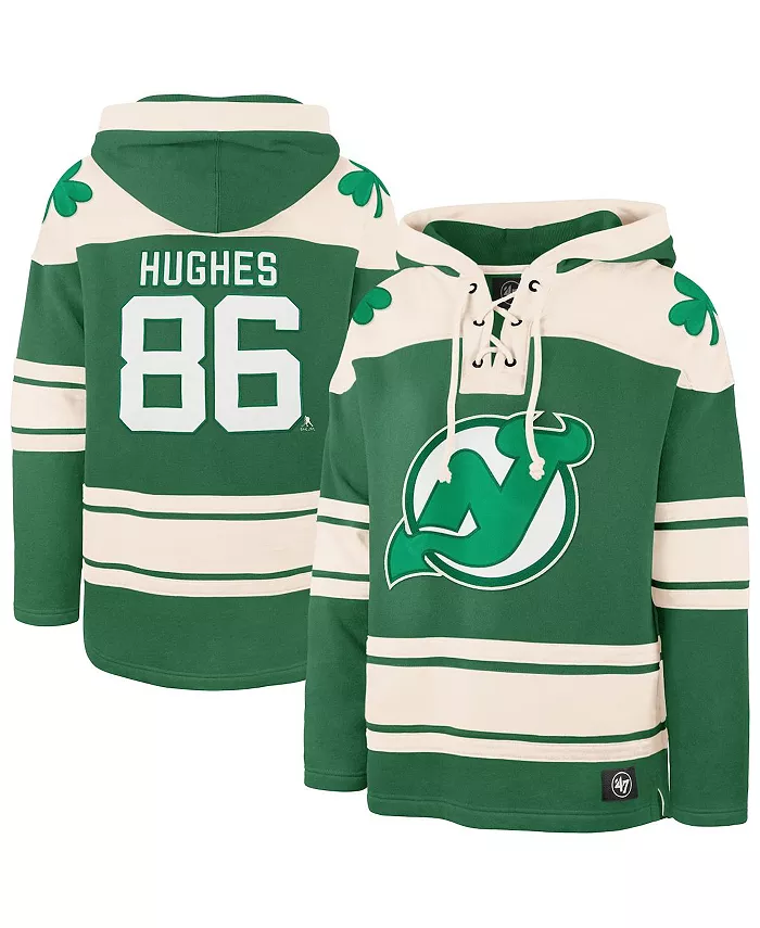 Мужская толстовка с капюшоном на шнурке New Jersey Devils в цвете Kelly Green с именем и номером игрока Jack Hughes, посвященная Дню Святого Патрика '47 Brand
Мужская толстовка с капюшоном на шнурке New Jersey Devils в цвете Kelly Green с именем и номером игрока Jack Hughes, посвященная Дню Святого Патрика '47 Brand