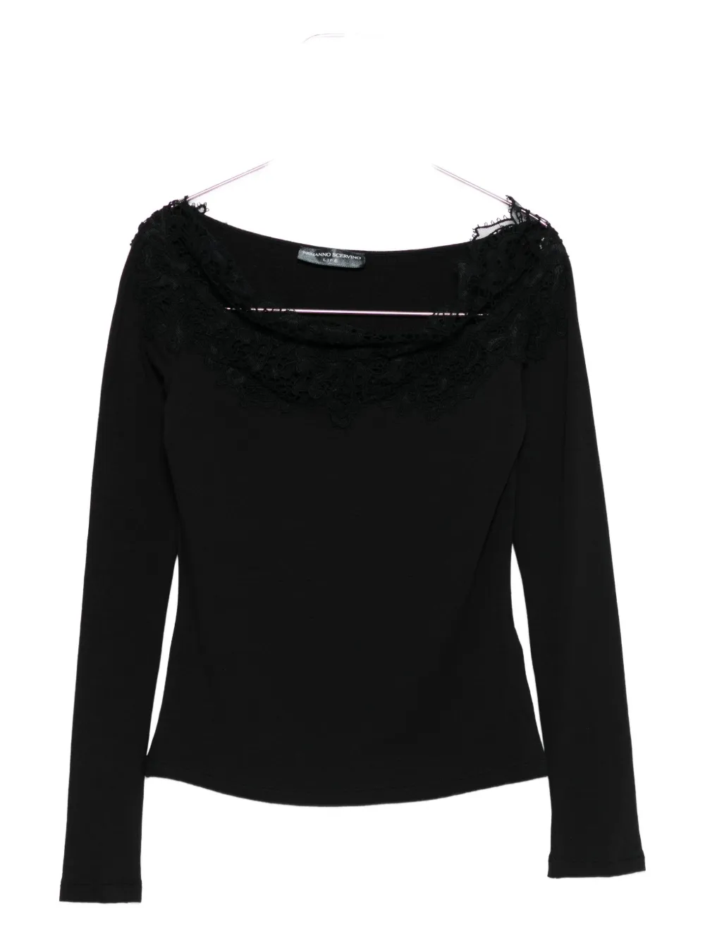 Топ с длинными рукавами, отделанный кружевом Ermanno Scervino, черный
Топ с длинными рукавами, отделанный кружевом Ermanno Scervino, черный