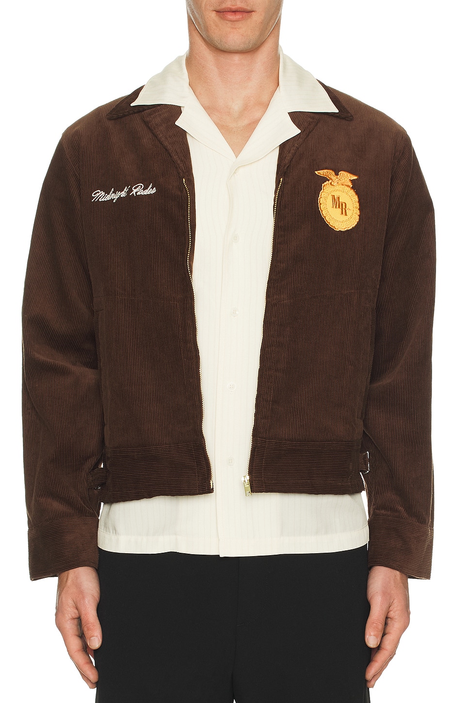 Полосатая рубашка с кэмп-воротником Midnight Rodeo, Beige
Полосатая рубашка с кэмп-воротником Midnight Rodeo, Beige