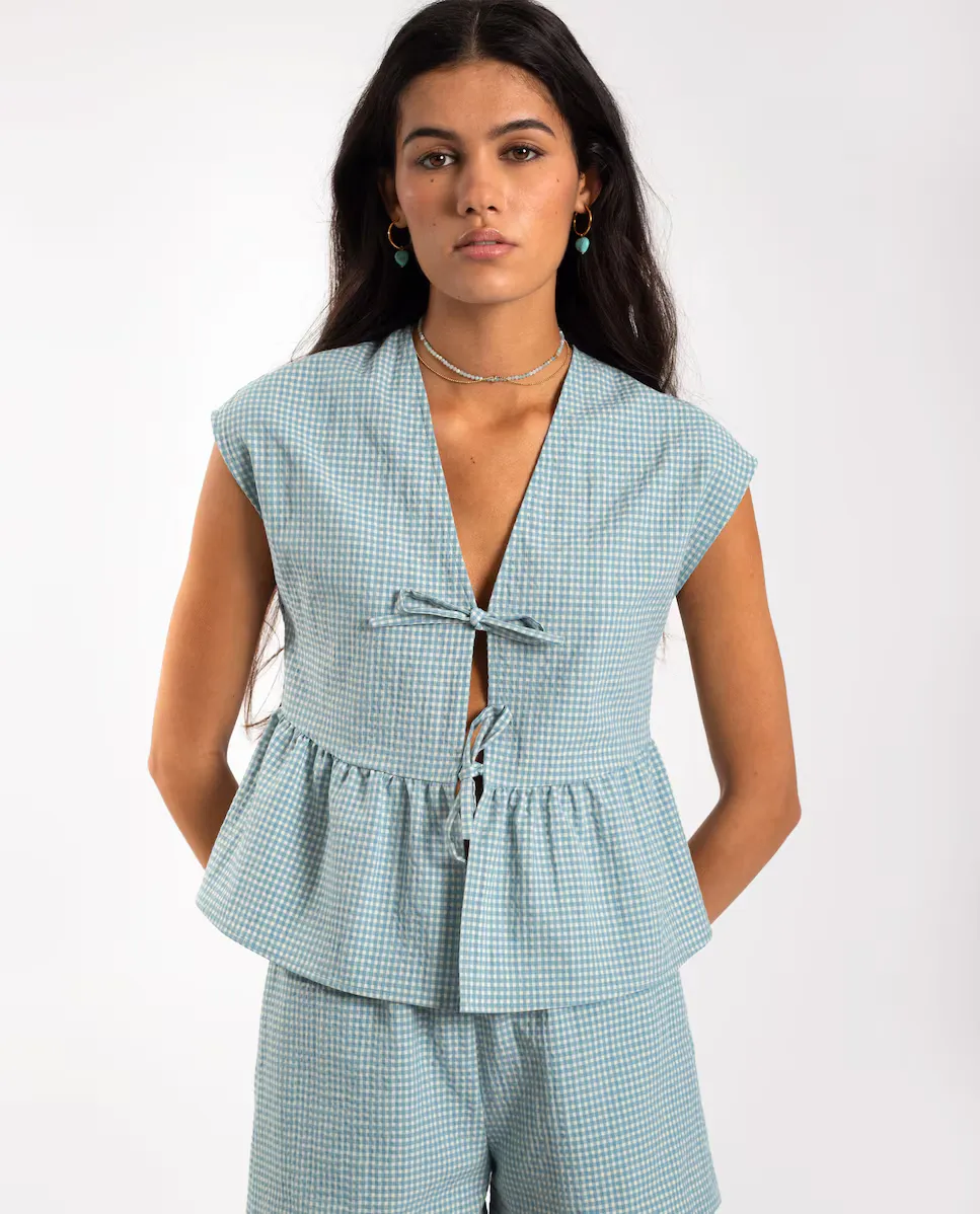 Женская блузка с бантами и клетчатым принтом The-Are, зеленый
Женская блузка с бантами и клетчатым принтом The-Are, зеленый