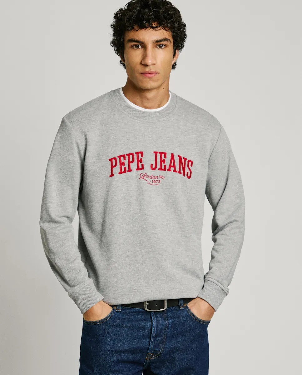 Мужская толстовка с круглым вырезом и вышитым логотипом Pepe Jeans, светло-серый
Мужская толстовка с круглым вырезом и вышитым логотипом Pepe Jeans, светло-серый