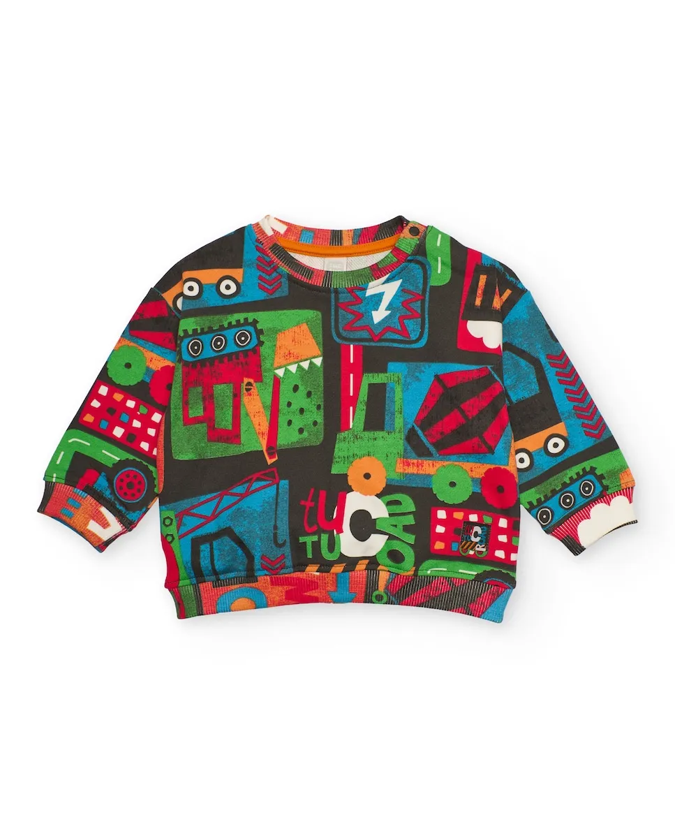 Черный детский свитшот с разноцветным принтом транспортных средств Tuc tuc
Черный детский свитшот с разноцветным принтом транспортных средств Tuc tuc