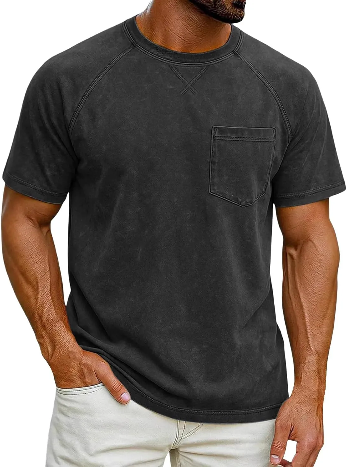 Винтажная хлопковая футболка с коротким рукавом
Винтажная хлопковая футболка с коротким рукавом