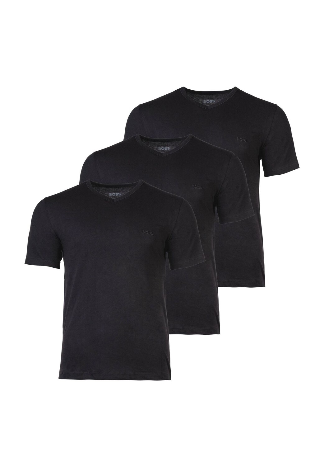 Набор из 3 мужских футболок с V-образным вырезом BOSS, черный
Набор из 3 мужских футболок с V-образным вырезом BOSS, черный