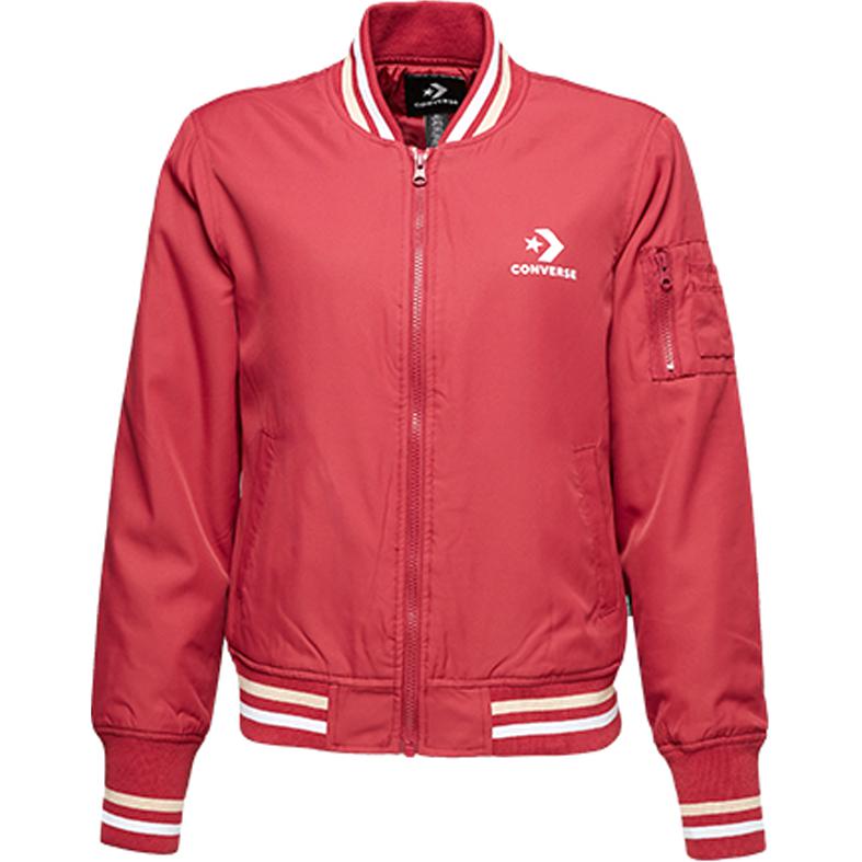 Converse Женская базовая стеганая бомбер бейсбольная куртка красная, Red 
Converse Женская базовая стеганая бомбер бейсбольная куртка красная, Red