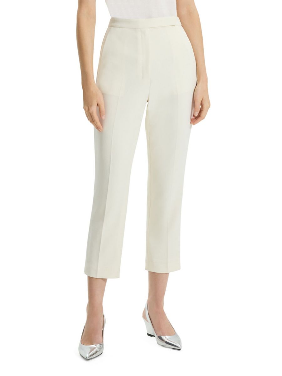 Узкие укороченные брюки с высокой талией Theory, цвет Rice
Узкие укороченные брюки с высокой талией Theory, цвет Rice