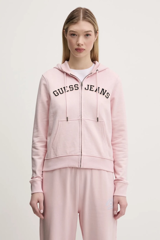 Хлопковая толстовка Guess Jeans, розовый
Хлопковая толстовка Guess Jeans, розовый