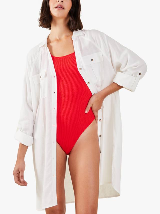 Длинная пляжная рубашка с карманом Accessorize, White
Длинная пляжная рубашка с карманом Accessorize, White