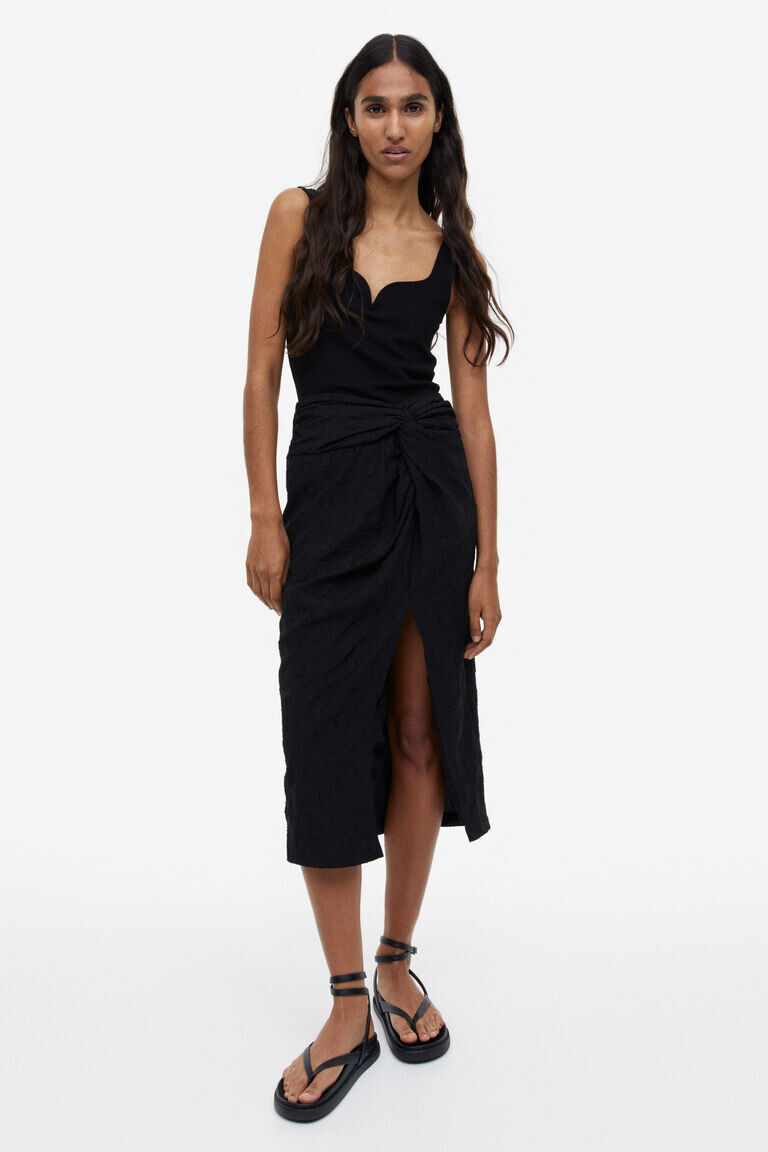 Юбка с узлом H&M, черный
Юбка с узлом H&M, черный