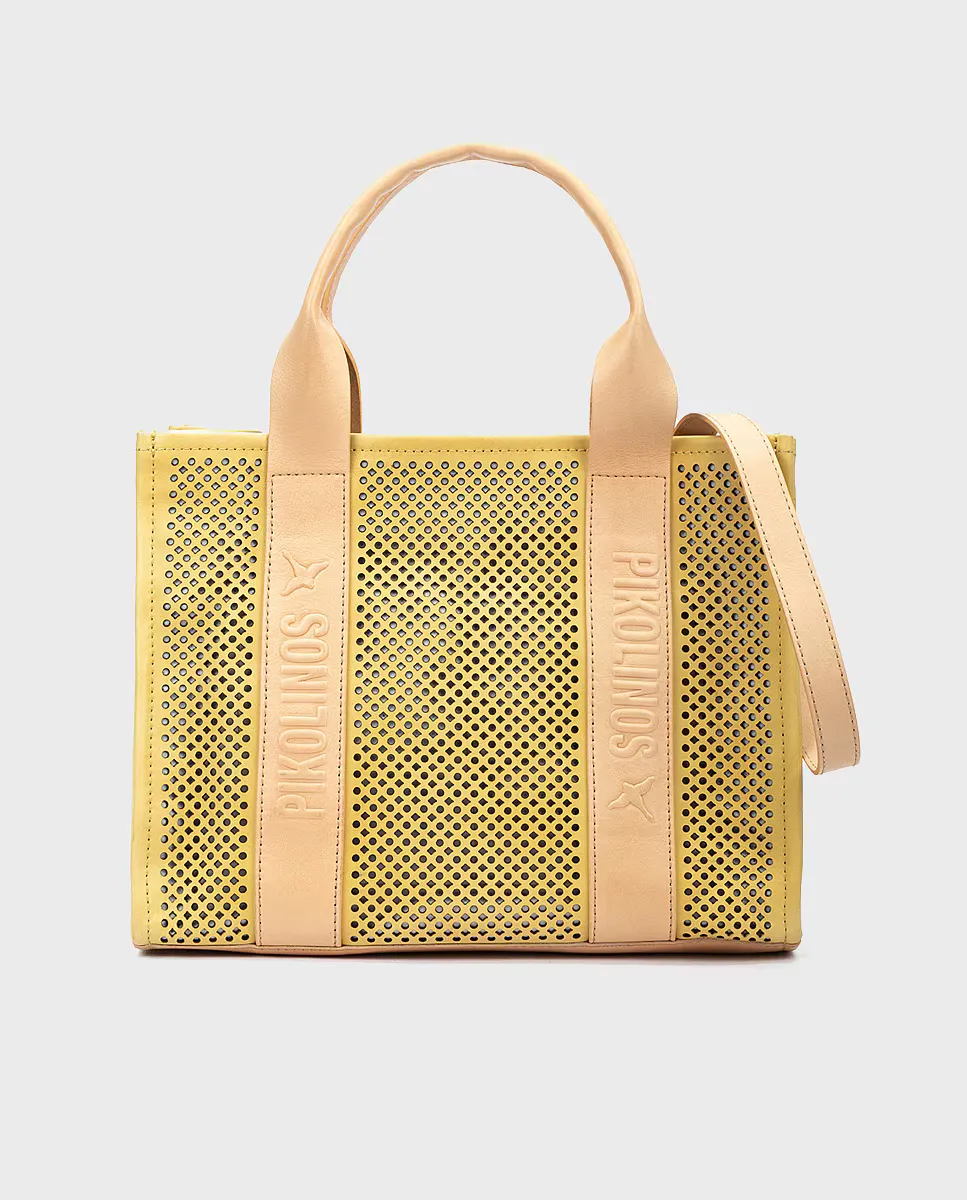 Женская кожаная сумка через плечо с застежкой-молнией Pikolinos, желтый 
Женская кожаная сумка через плечо с застежкой-молнией Pikolinos, желтый