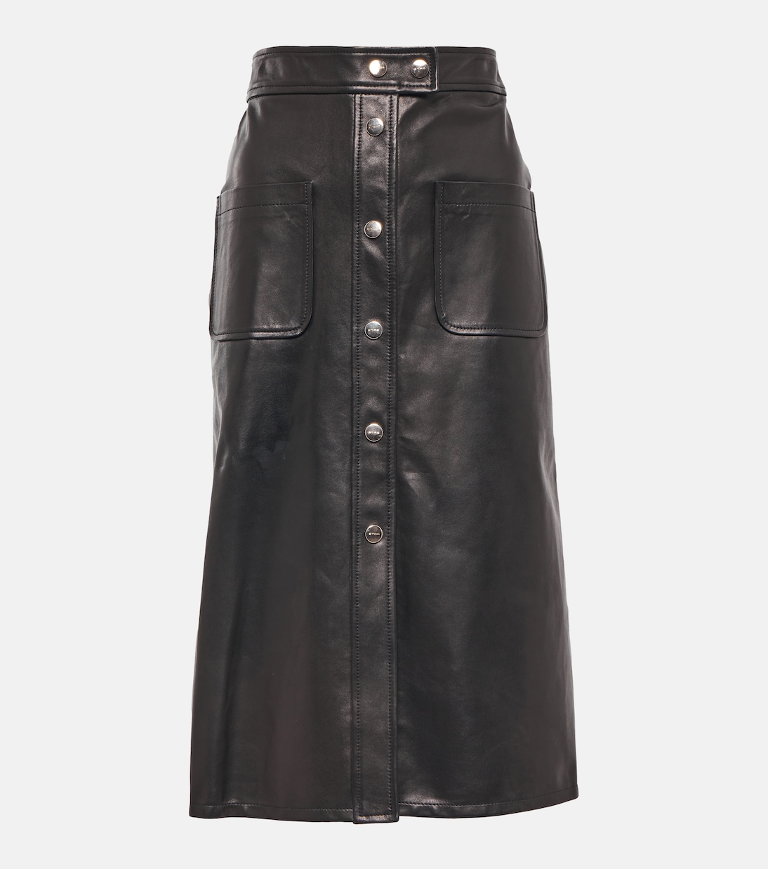 Юбка миди из кожи с высокой талией Etro, Nero
Юбка миди из кожи с высокой талией Etro, Nero