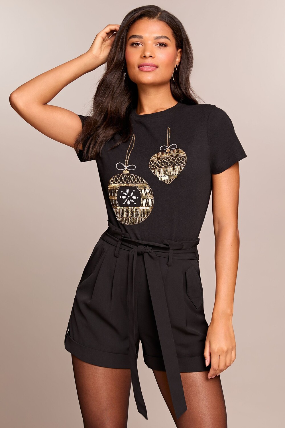 Рождественская футболка Lipsy, черный
Рождественская футболка Lipsy, черный