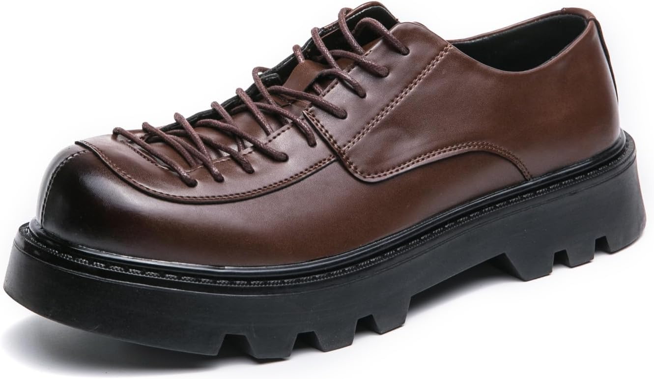 Мужские кожаные туфли на шнуровке Oxfords с нескользящей резиновой подошвой и удобными стельками для официального офиса и повседневной носки Lshwcift, коричневый
Мужские кожаные туфли на шнуровке Oxfords с нескользящей резиновой подошвой и удобными стельками для официального офиса и повседневной носки Lshwcift, коричневый