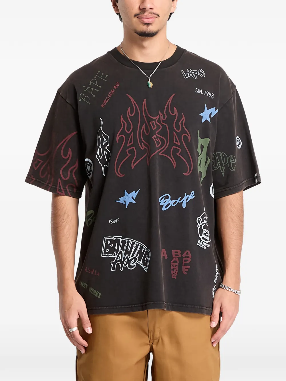 Футболка свободного кроя с принтом по всей поверхности A Bathing Ape, черный
Футболка свободного кроя с принтом по всей поверхности A Bathing Ape, черный