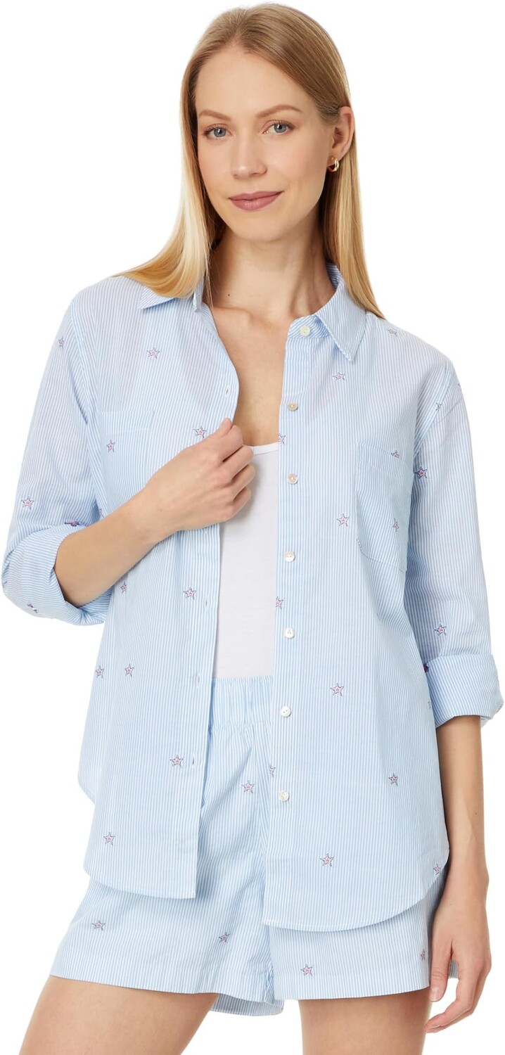 Рубашка Lilly Pulitzer Sea View Button-Down, цвет Hydra Blue Seaside Star Jacquard Stripe
Рубашка Lilly Pulitzer Sea View Button-Down, цвет Hydra Blue Seaside Star Jacquard Stripe