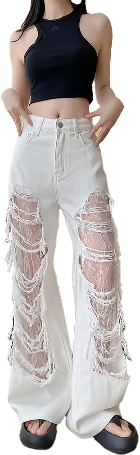 Женские рваные джинсы baggy Y2K с кружевом, высокие, прямые LUUTWAL
Женские рваные джинсы baggy Y2K с кружевом, высокие, прямые LUUTWAL