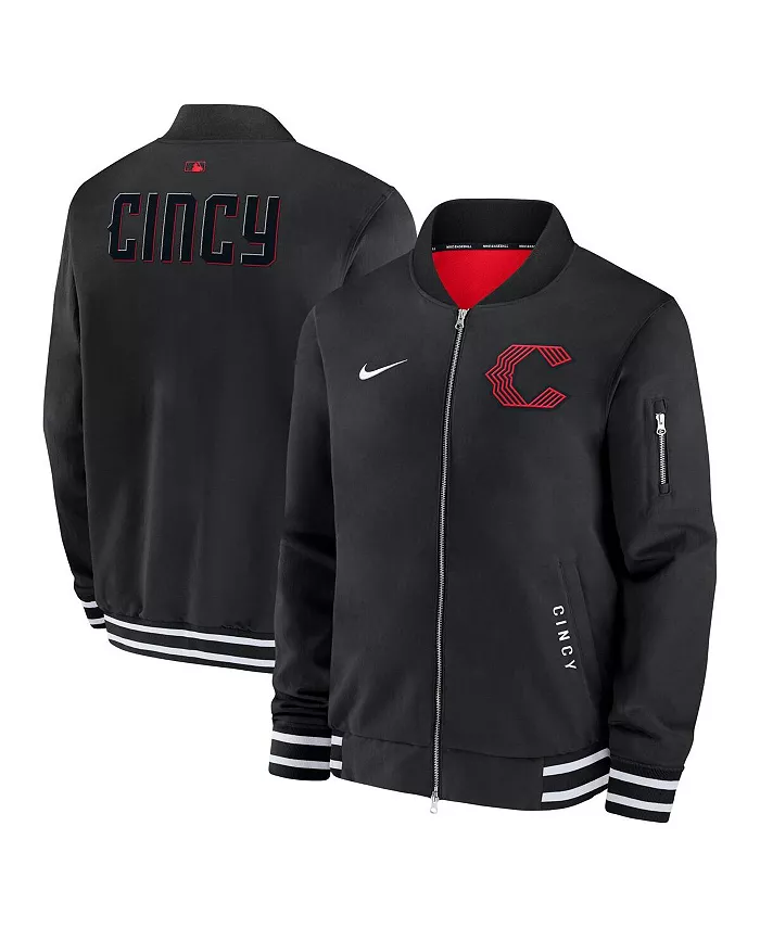Мужская черная бомбер-куртка с полной застежкой-молнией Cincinnati Reds Authentic Collection City Connect Nike
Мужская черная бомбер-куртка с полной застежкой-молнией Cincinnati Reds Authentic Collection City Connect Nike