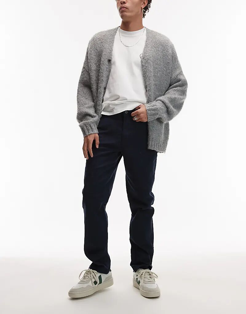 Узкие брюки-чинос Topman темно-синего цвета
Узкие брюки-чинос Topman темно-синего цвета