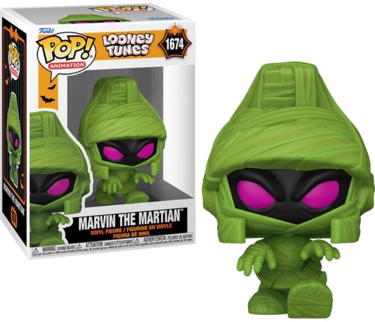 Funko POP! Луни Тюнз Хэллоуин анимация 1674 Марвин (мумия)
Funko POP! Луни Тюнз Хэллоуин анимация 1674 Марвин (мумия)