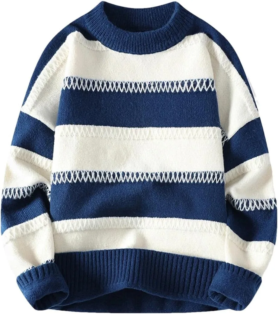 Мужской свитер с длинными рукавами и полосками Vsadsau
Мужской свитер с длинными рукавами и полосками Vsadsau