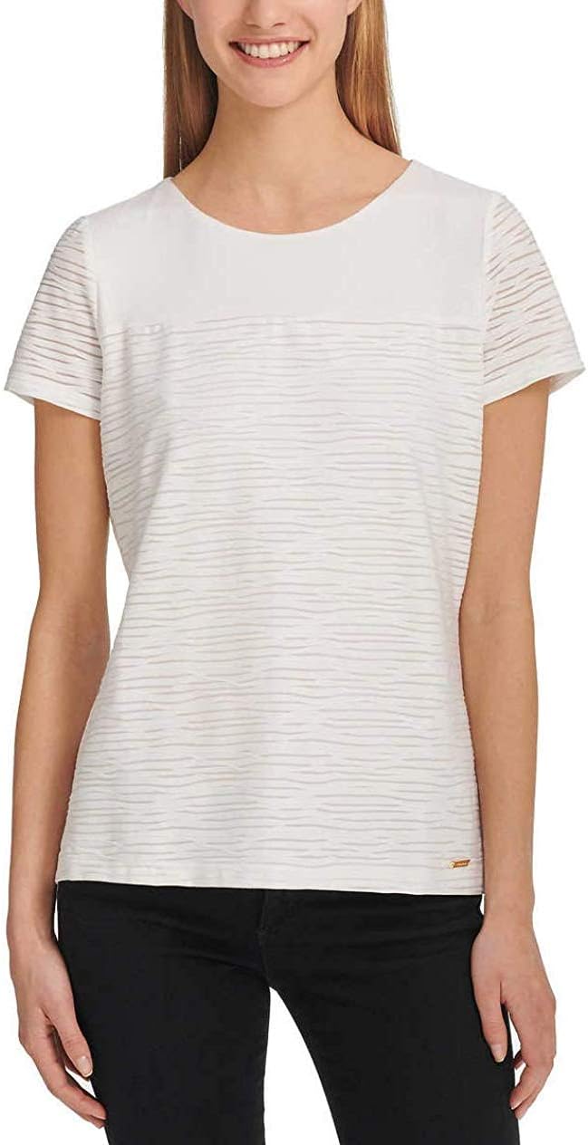 Женская двухслойная футболка Calvin Klein с коротким рукавом и сетчатым накладным слоем, White
Женская двухслойная футболка Calvin Klein с коротким рукавом и сетчатым накладным слоем, White