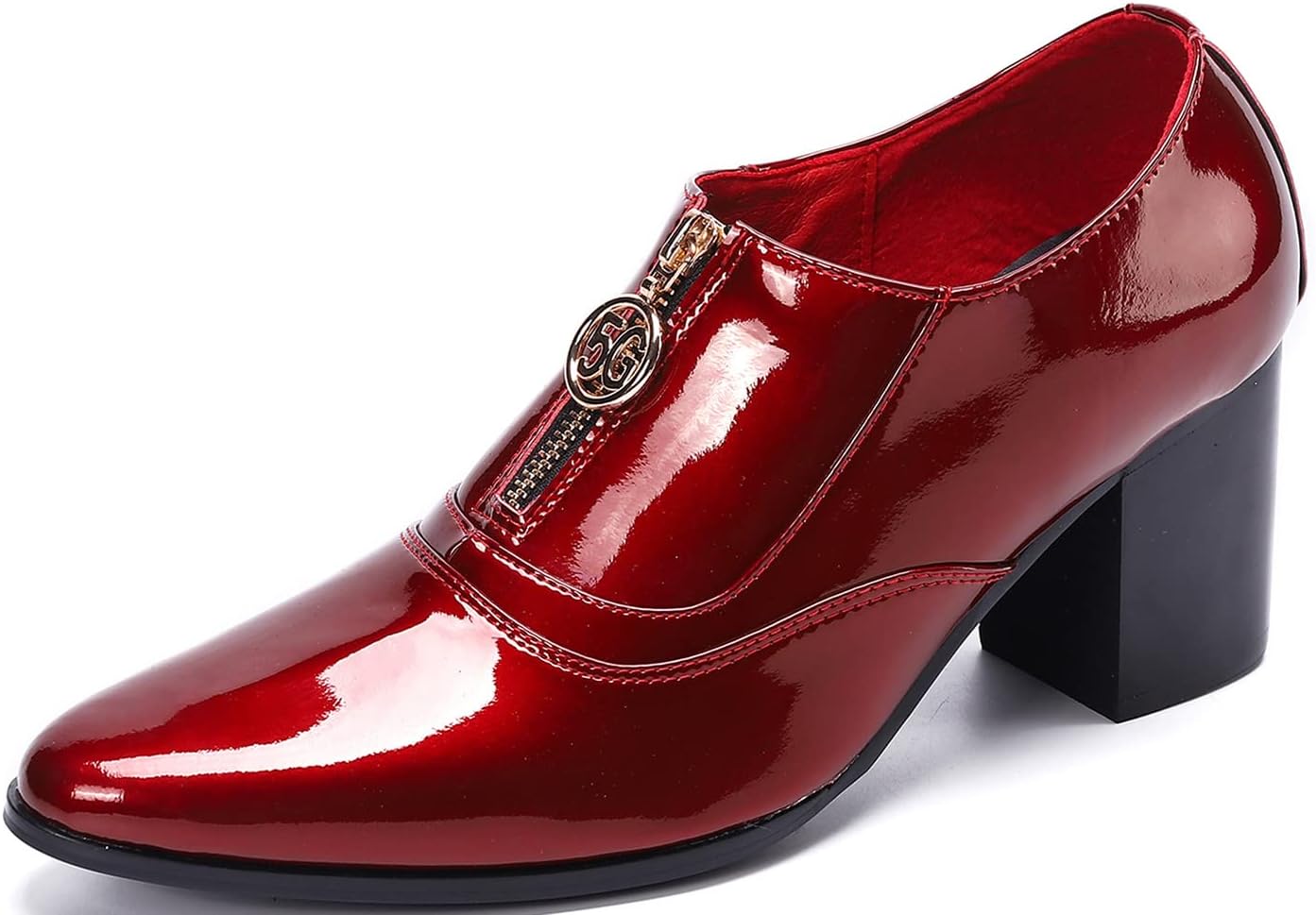 Мужские туфли Santimon Mens из красной лакированной кожи на массивном каблуке - с заостренным носком, без шнуровки, с золотой молнией, блестящая обувь для вечеринок и свадеб
Мужские туфли Santimon Mens из красной лакированной кожи на массивном каблуке - с заостренным носком, без шнуровки, с золотой молнией, блестящая обувь для вечеринок и свадеб