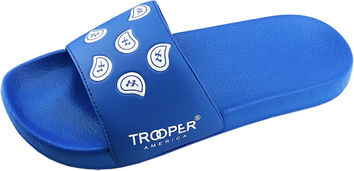 Мужские и женские сандалии Trooper America TB-01 с банданой и узором пейсли EVA, Быстросохнущие шлепанцы для душа, Ультракомфорт для дома и улицы, Ортопедическая стелька, Royal
Мужские и женские сандалии Trooper America TB-01 с банданой и узором пейсли EVA, Быстросохнущие шлепанцы для душа, Ультракомфорт для дома и улицы, Ортопедическая стелька, Royal