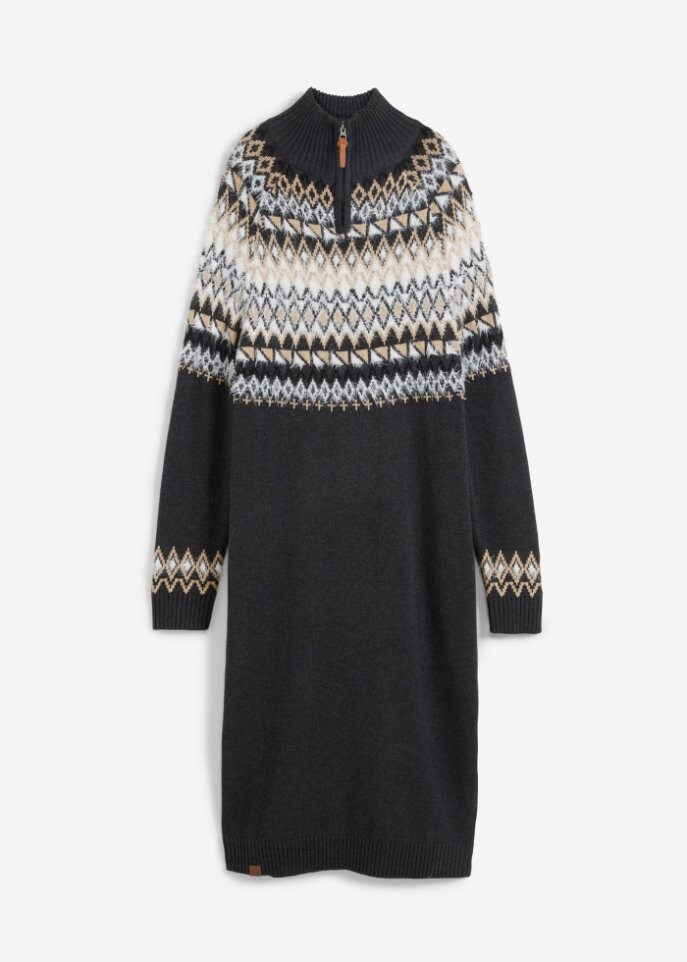 Норвежское трикотажное платье John Baner Jeanswear, черный 
Норвежское трикотажное платье John Baner Jeanswear, черный