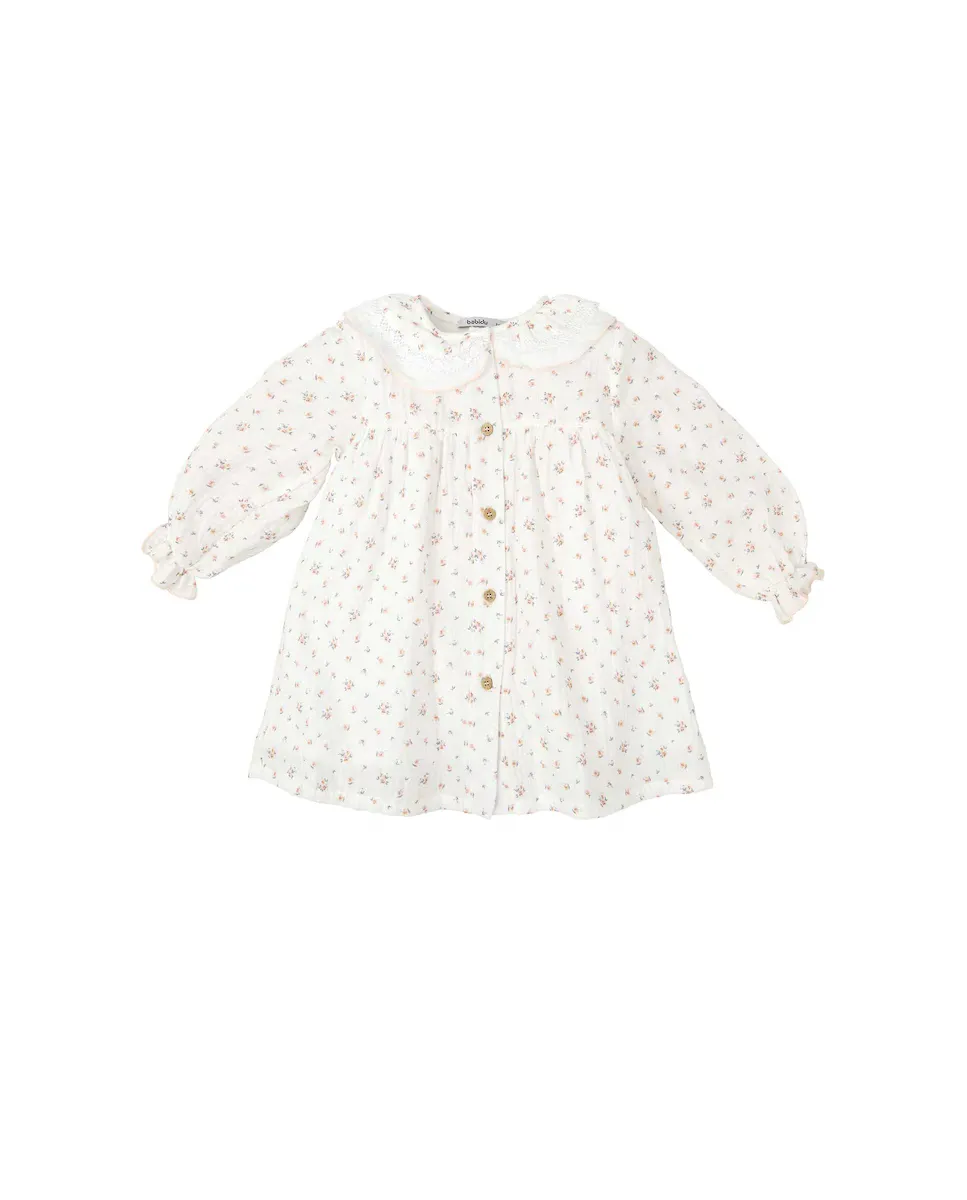 Платье для девочки с длинными рукавами и цветочным принтом BABIDÚ, белый
Платье для девочки с длинными рукавами и цветочным принтом BABIDÚ, белый