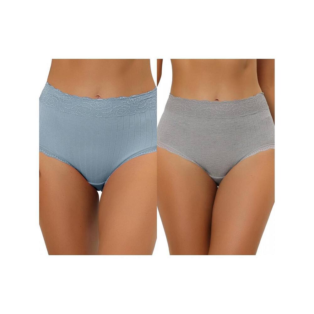 2 упаковки женского нижнего белья с высокой талией, удобные трусики в рубчик с кружевной отделкой, разноцветные ALLEGRA K, цвет Gray Light Blue
2 упаковки женского нижнего белья с высокой талией, удобные трусики в рубчик с кружевной отделкой, разноцветные ALLEGRA K, цвет Gray Light Blue
