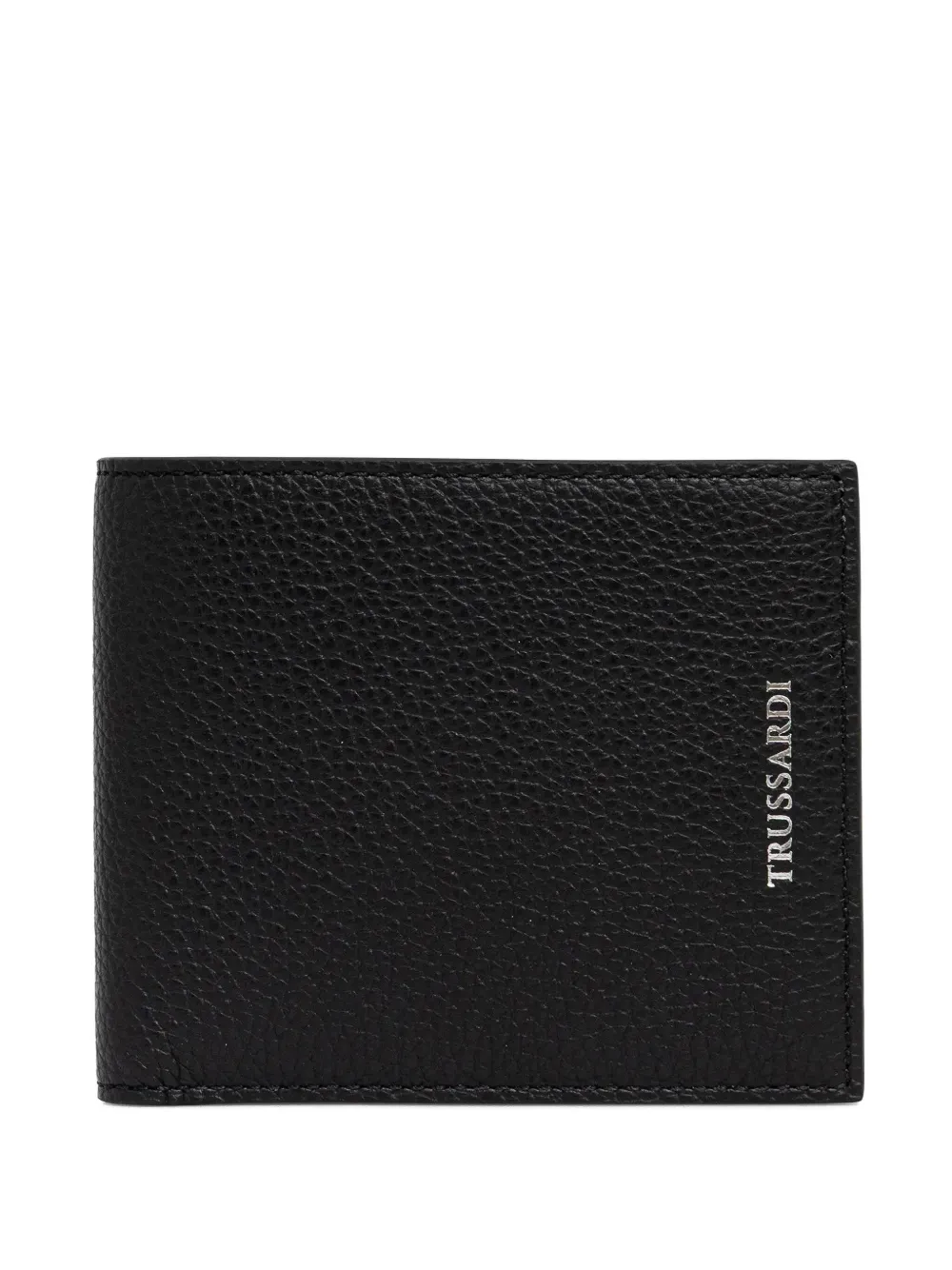 Кожаный складной кошелек с логотипом Cartera Trussardi, черный 
Кожаный складной кошелек с логотипом Cartera Trussardi, черный