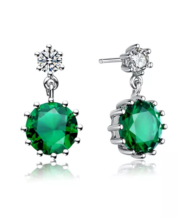 Серьги-Подвески из стерлингового серебра с покрытием из белого золота и кубическим цирконием Genevive, green
Серьги-Подвески из стерлингового серебра с покрытием из белого золота и кубическим цирконием Genevive, green