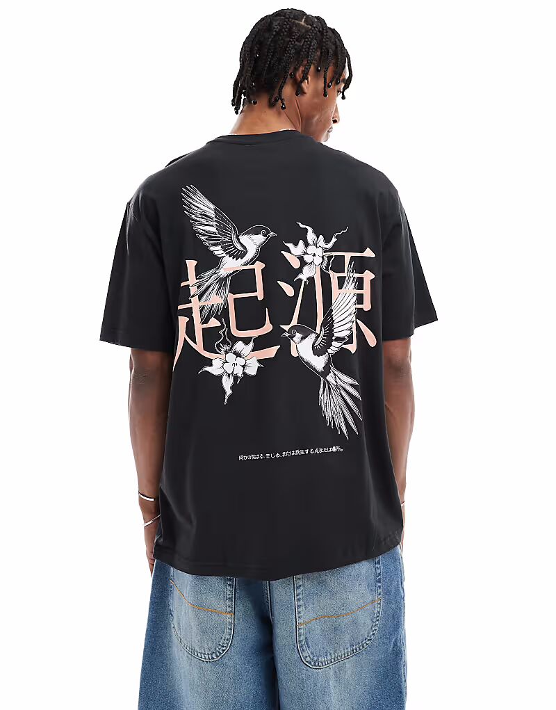 Футболка свободного кроя ONLY & SONS с японским принтом на спине черного цвета, Черный, Футболка свободного кроя ONLY & SONS с японским принтом на спине черного цвета
Футболка свободного кроя ONLY & SONS с японским принтом на спине черного цвета, Черный, Футболка свободного кроя ONLY & SONS с японским принтом на спине черного цвета