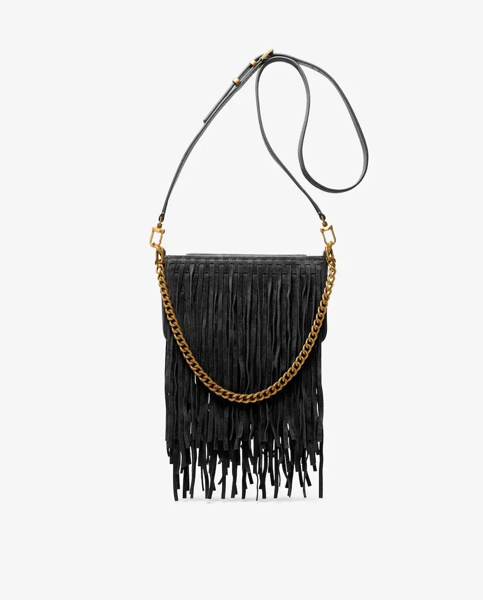 Женская сумка через плечо Bryant небольшого размера из замши с бахромой Michael Michael Kors, черный
Женская сумка через плечо Bryant небольшого размера из замши с бахромой Michael Michael Kors, черный
