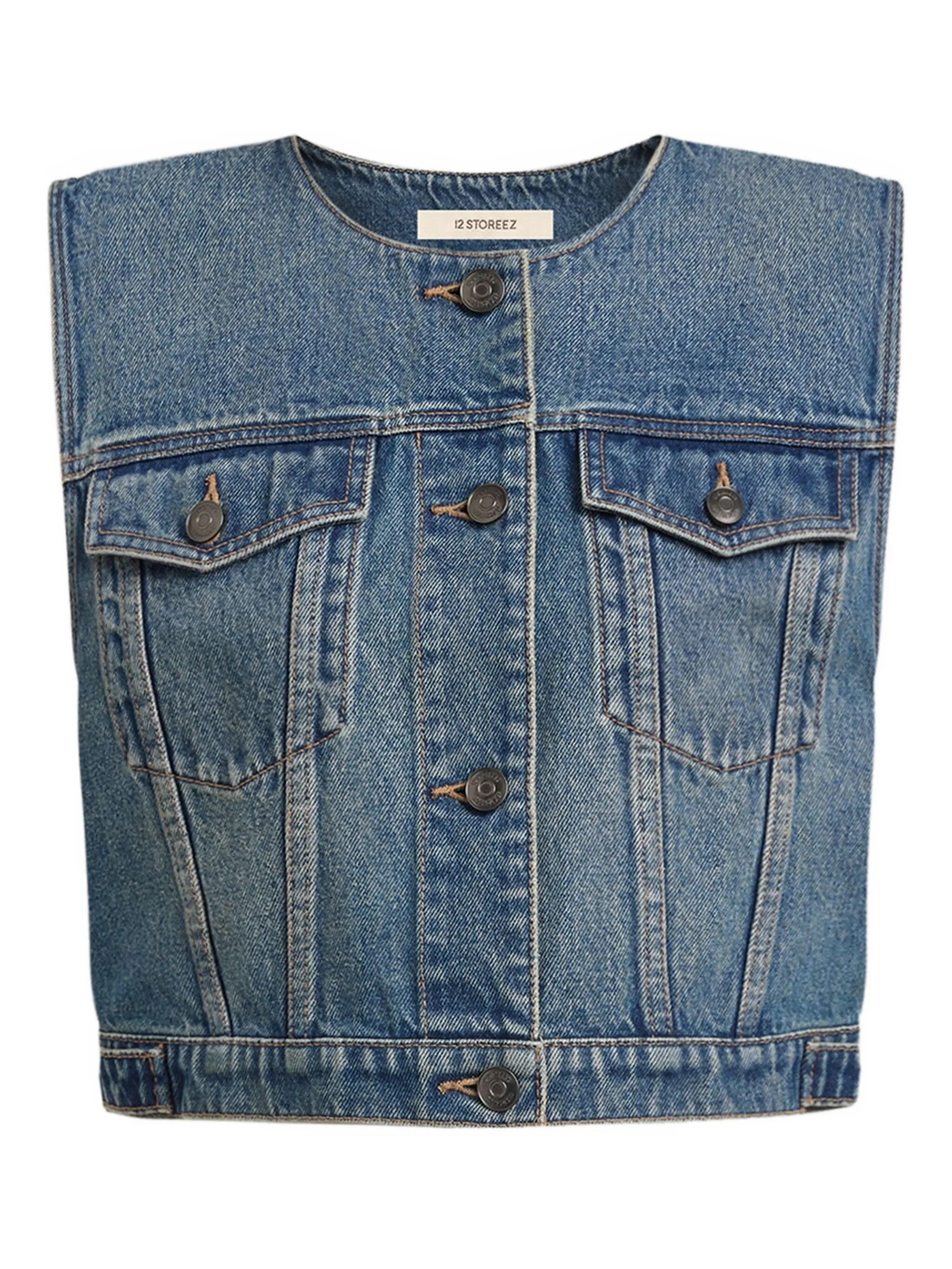 Джинсовый жилет 12 Storeez, синий
Джинсовый жилет 12 Storeez, синий