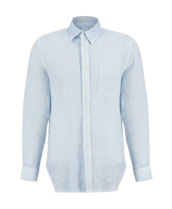Мягкая льняная рубашка синего цвета с карманом 120% Lino, синий
Мягкая льняная рубашка синего цвета с карманом 120% Lino, синий
