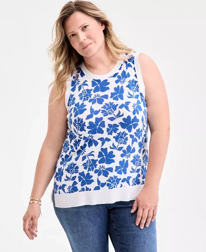 Свитер без рукавов больших размеров с цветочным принтом Style & Co, синий
Свитер без рукавов больших размеров с цветочным принтом Style & Co, синий